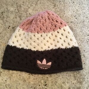 Adidas womans Pink and Brown Beanie